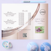 Luxuriöses weißes Rosengold mit Logo und QR-Code Flyer (Einzeln)