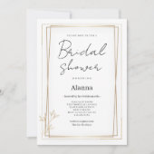 Luxuriöses weißes und goldenes minimalistisches Br Einladung (Vorderseite)