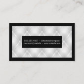 Luxuriöses weißes Upholstergelände | Schwarze Gren Visitenkarte (Rückseite)