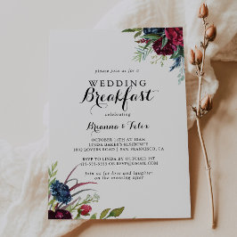 Luxuriöses Whimsical Boho Floral Wedding Frühstück Einladung