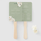Luxuriöses White Floral Premium Sage Wedding Progr Fächer (Vorne und Hinten)