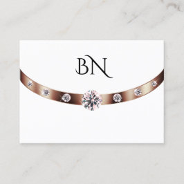 Luxuriöses White Rose Gold mit Monogram und Diamon Visitenkarte