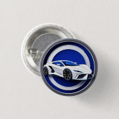 Luxuriöses White Sports Car Emblem Button (Vorne & Hinten)