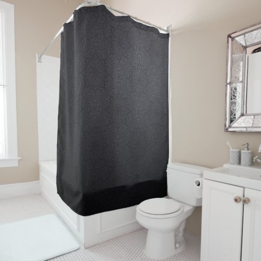 Luxuriöses Ziermandala schwarzes Design Duschvorhang (Beispiel)