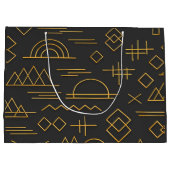 Luxurious 3D Gold Embossed Geometric Pattern  Große Geschenktüte (Rückseite)
