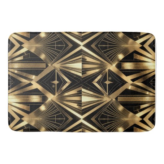 Luxurious Art Deco Geometric Gold and Black Badematte (Vorderseite)