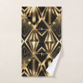 Luxurious Art Deco Geometric Gold and Black Badhandtuch Set (Handtuch)
