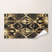 Luxurious Art Deco Geometric Gold and Black Badhandtuch Set (Handtuch)