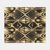 Luxurious Art Deco Geometric Gold and Black Fleecedecke (Vorderseite (Horizontal))