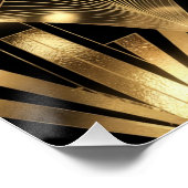 Luxurious Art Deco Geometric Gold and Black Poster (Ecke)
