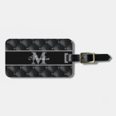 luxurious black design monogramed personalized gepäckanhänger (Vorderseite horizontal)