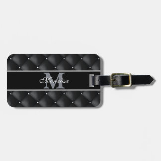 luxurious black design monogramed personalized gepäckanhänger