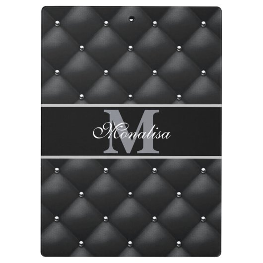 luxurious black design monogramed personalized klemmbrett (Rückseite)