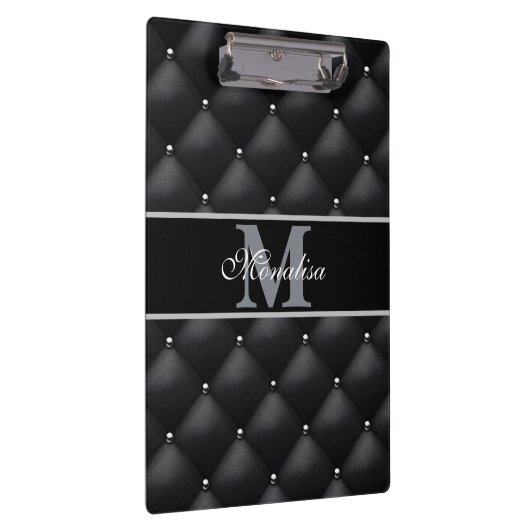 luxurious black design monogramed personalized klemmbrett (Rechts)