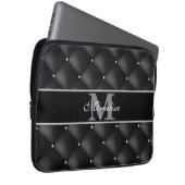 luxurious black design monogramed personalized laptopschutzhülle (Vorne Rechts)