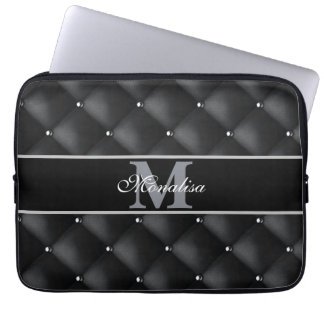 luxurious black design monogramed personalized laptopschutzhülle