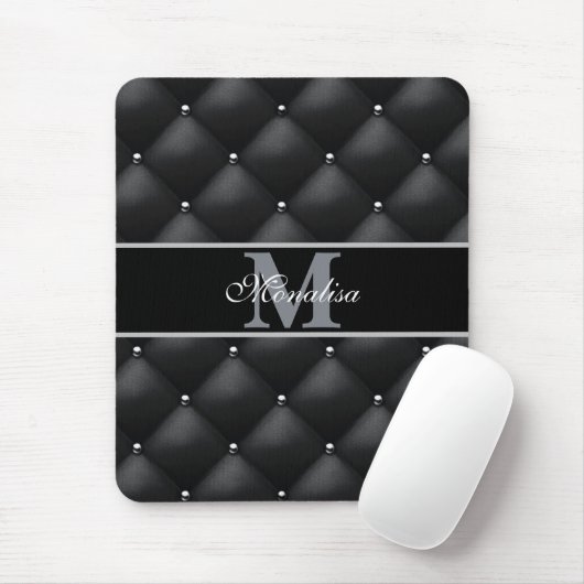 luxurious black design monogramed personalized mousepad (Mit Mouse)