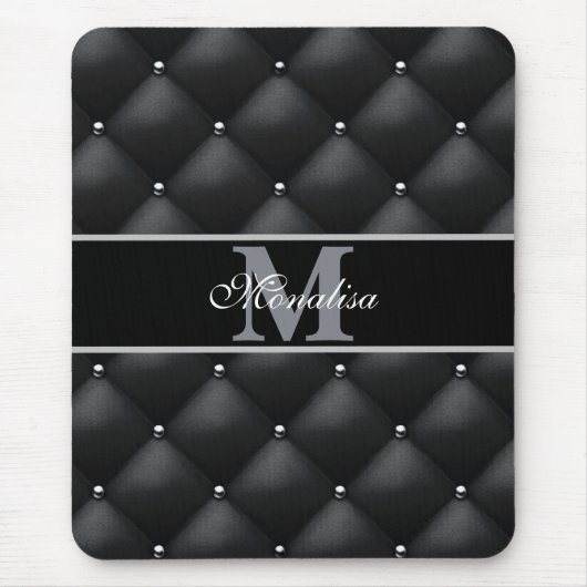 luxurious black design monogramed personalized   mousepad (Vorne)