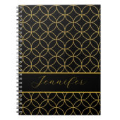Luxurious Black & Gold Circles Personalized Notizblock (Vorderseite)