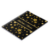 Luxurious Black & Gold Star Personalized Notizblock (Linke Seite)