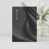 Luxurious black satin wedding meal choices RSVP (Stehend Vorderseite)