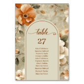 Luxurious Boho Terracotta Beige Olive Table Number Tischnummer (Vorderseite)