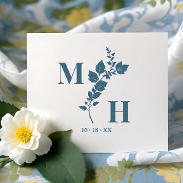 Luxurious Botanical Embellishment Wedding Initials Gummistempel