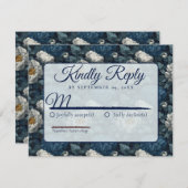 Luxurious Botanical Peonies Spring Wedding Rsvp (Vorne/Hinten)