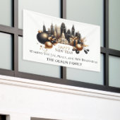 Luxurious Cityscape New Year’s Greeting Banner (Äußeres Gebäude)