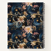 Luxurious Dark Blue Botanical Garden Notizblock (Rückseite)