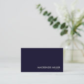 Luxurious Deep Navy Blue Monochrome Business Card Visitenkarte (Stehend Vorderseite)