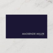 Luxurious Deep Navy Blue Monochrome Business Card Visitenkarte (Vorderseite)