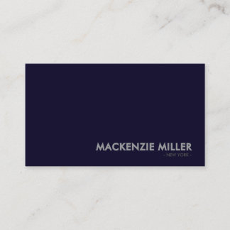 Luxurious Deep Navy Blue Monochrome Business Card Visitenkarte