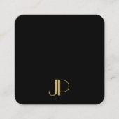 Luxurious Elegant Template Monogram Black And Gold Quadratische Visitenkarte (Vorderseite)