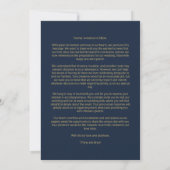 Luxurious Fancy Blue Marine Photo Gold Script Save The Date (Rückseite)