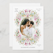 Luxurious Garden Floral Save the Date (Vorne/Hinten)