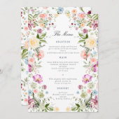 Luxurious Garden Floral Wedding Menu Card Einladung (Vorne/Hinten)