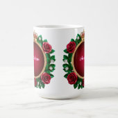 Luxurious Gold Crown Frame Adorned With Roses Kaffeetasse (Mittel)