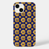 Luxurious Gold Floral Pattern, Royal Blue Elegant Case-Mate iPhone Hülle (Rückseite)