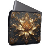 Luxurious Gold Flower Laptopschutzhülle (Vorne Rechts)
