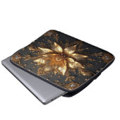 Luxurious Gold Flower Laptopschutzhülle (Vorne Knopf)