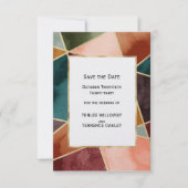 Luxurious Gold Geometric Purple Teal Rust Wedding Save The Date (Vorderseite)