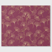 Luxurious Gold Ginkgo Leaves on Deep Burgundy (1) Geschenkpapier (Flach)