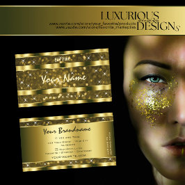 Luxurious Gold Glitter Luminous Stars Golden Decor Visitenkarte
