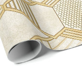 Luxurious Gold Hexagon Pattern - Marble Texture 2 Geschenkpapier (Rolleneckpunkt)