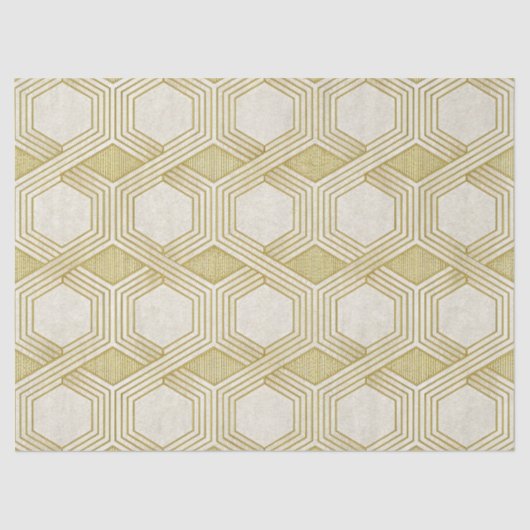 Luxurious Gold Hexagon Pattern - Marble Texture Seidenpapier (Vorderseite)