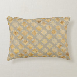 Luxurious, Gold Khaki Lattice Pattern, Crisscross Dekokissen