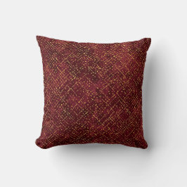 Luxurious Gold Maroon Pixels , Elegant, Modern Kissen