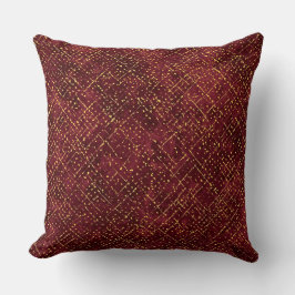 Luxurious Gold Maroon Pixels , Elegant, Modern Kissen