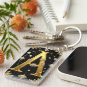 Luxurious gold monogram letter A Schlüsselanhänger (Vorderseite rechts)